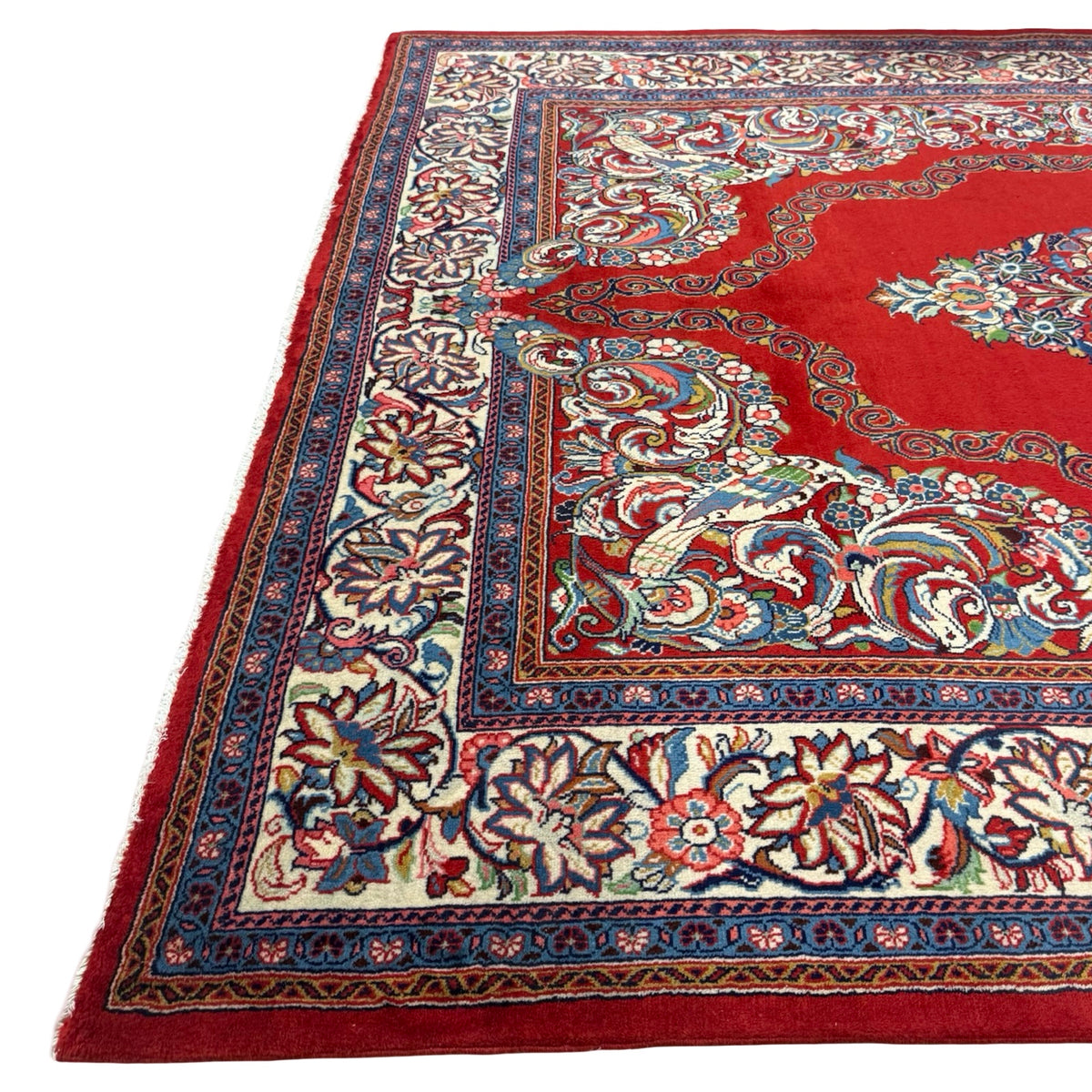 304 x 203 cm Persian Sarough Floral Red Woolen Rug