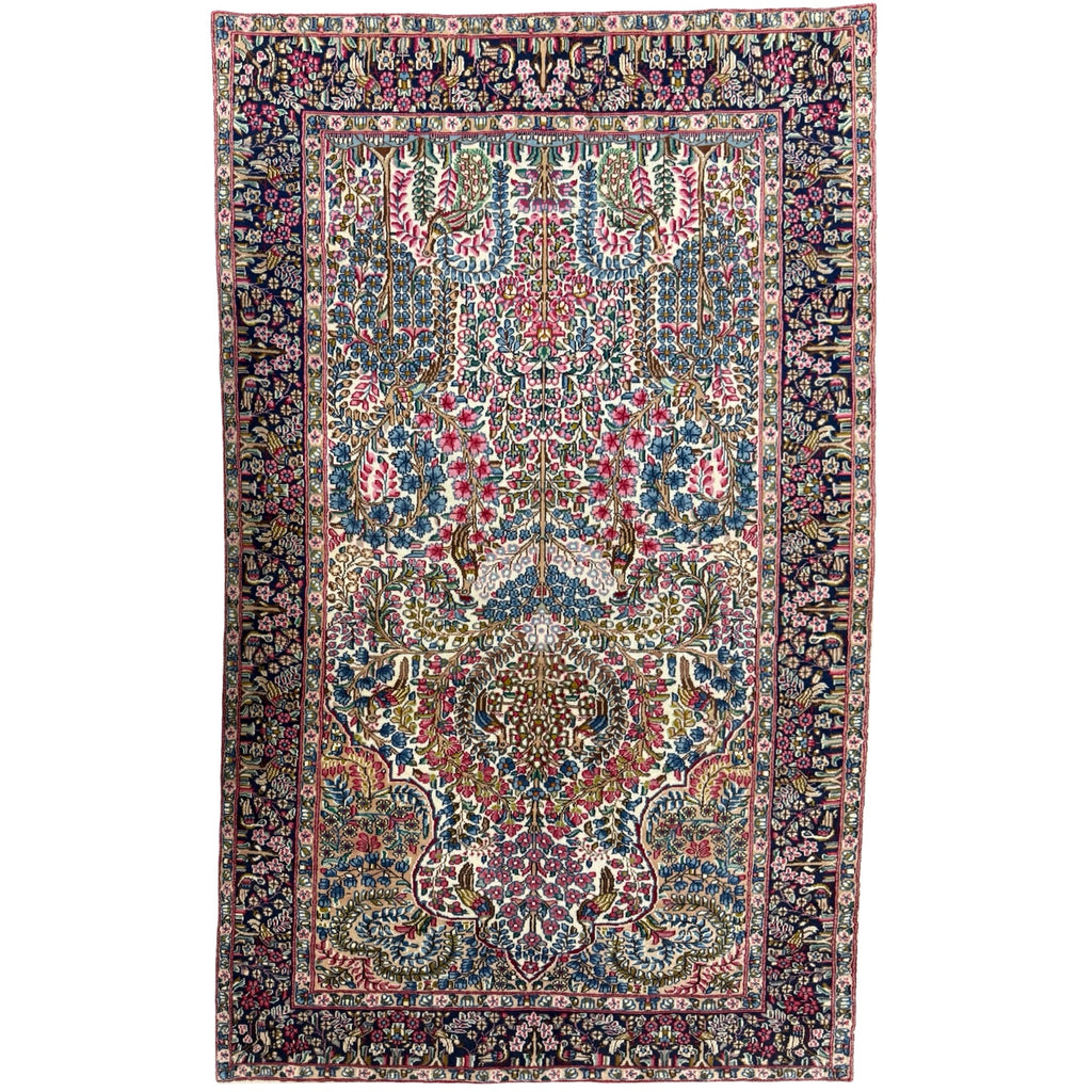 255 x 150 cm Antique Laver Kerman – A Thousand Flowers Rug