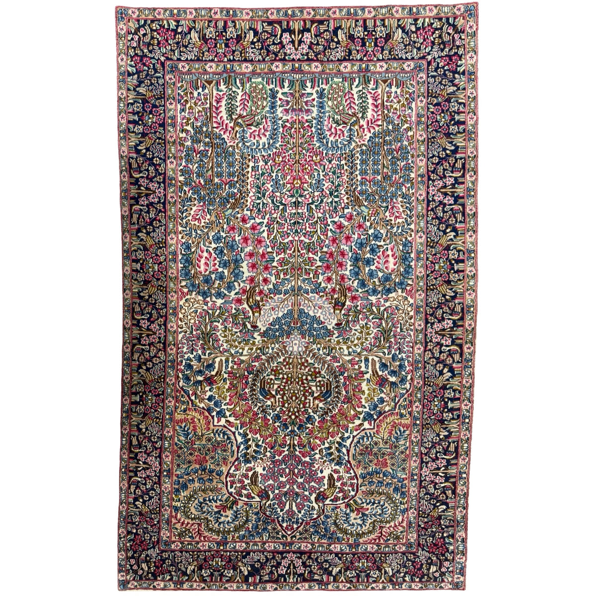 255 x 150 cm Antique Laver Kerman – A Thousand Flowers Rug