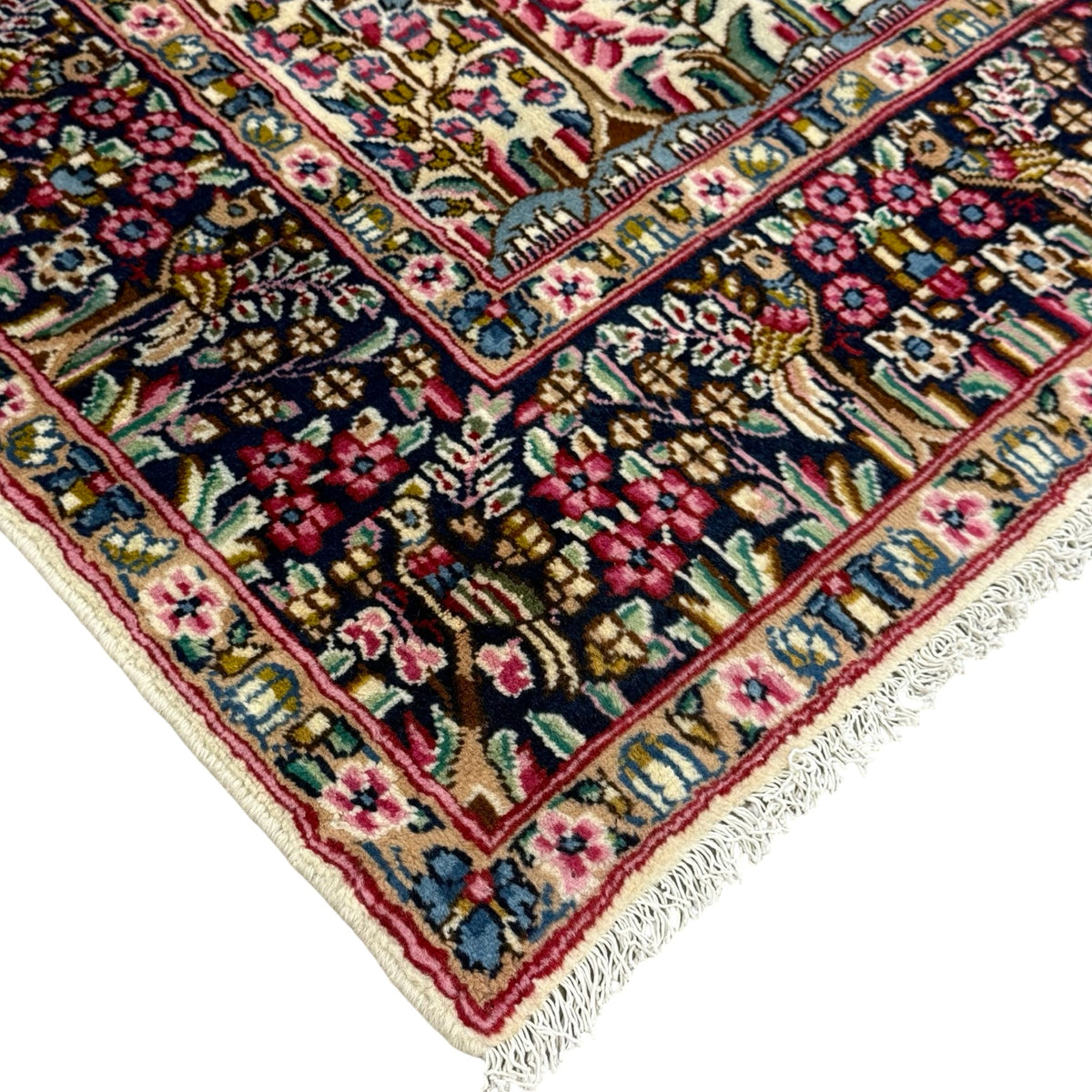 255 x 150 cm Antique Laver Kerman – A Thousand Flowers Rug