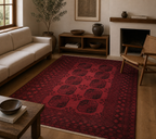 246 x 170 cm Hand-Knotted Afghan Akche Bokhara Rug