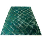 290 x 208 cm Hand-Knotted Ultra Vintage Turquoise Wool Rug