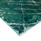 290 x 208 cm Hand-Knotted Ultra Vintage Turquoise Wool Rug