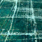 290 x 208 cm Hand-Knotted Ultra Vintage Turquoise Wool Rug