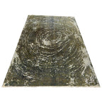 283 x 193 cm Hand-Knotted Ultra Vintage Olive Green Wool Rug