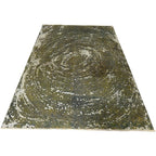 283 x 193 cm Hand-Knotted Ultra Vintage Olive Green Wool Rug