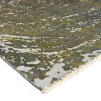 283 x 193 cm Hand-Knotted Ultra Vintage Olive Green Wool Rug
