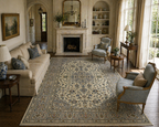 300 x 207 cm Hand-Knotted Persian Kashan Cream Rug