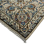 290 x 193 cm Hand Knotted Floral Persian Beige Kashan Wool Rug