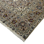 287 x 190 cm Hand Knotted Floral Persian Beige Kashan Wool Rug