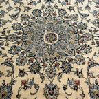 286 x 193 cm Hand Knotted Medallion Beige Persian Kashan Rug