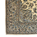 286 x 193 cm Hand Knotted Medallion Beige Persian Kashan Rug