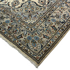 286 x 193 cm Hand Knotted Medallion Beige Persian Kashan Rug