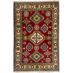 126 x 84 cm Hand Knotted Afghan Kazak – Wool Rug