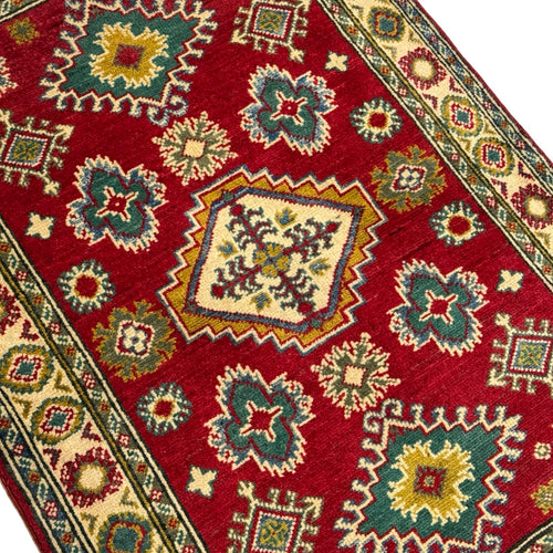 126 x 84 cm Hand Knotted Afghan Kazak – Wool Rug