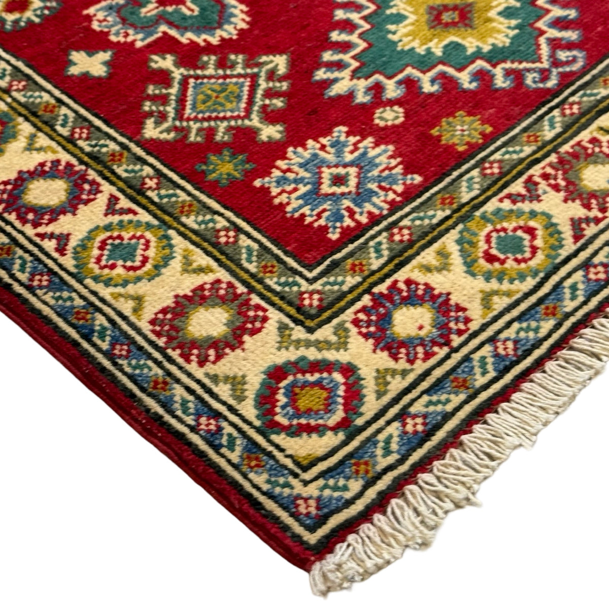 126 x 84 cm Hand Knotted Afghan Kazak – Wool Rug