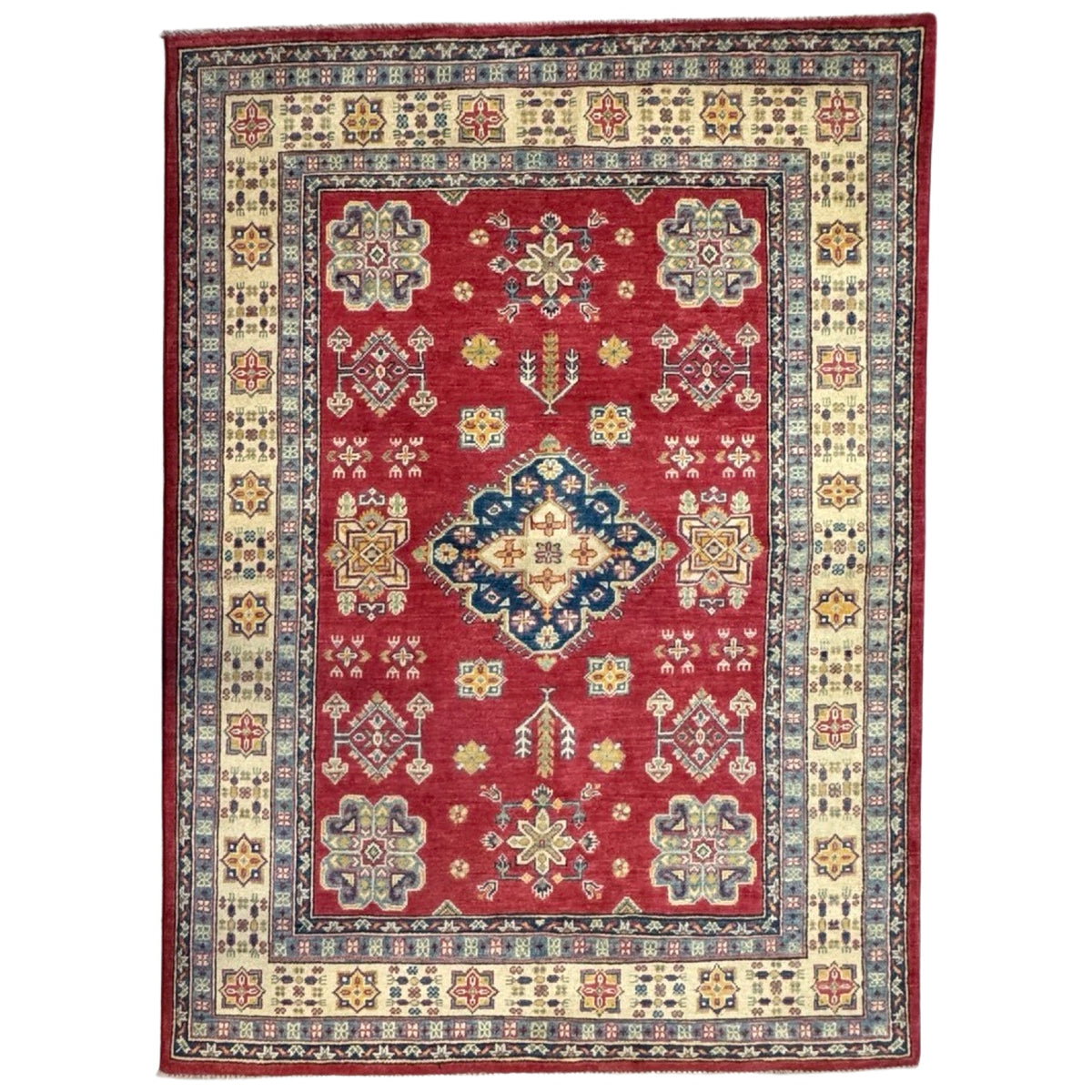 206 x 149 cm Hand Knotted Afghan Kazak – Wool Rug