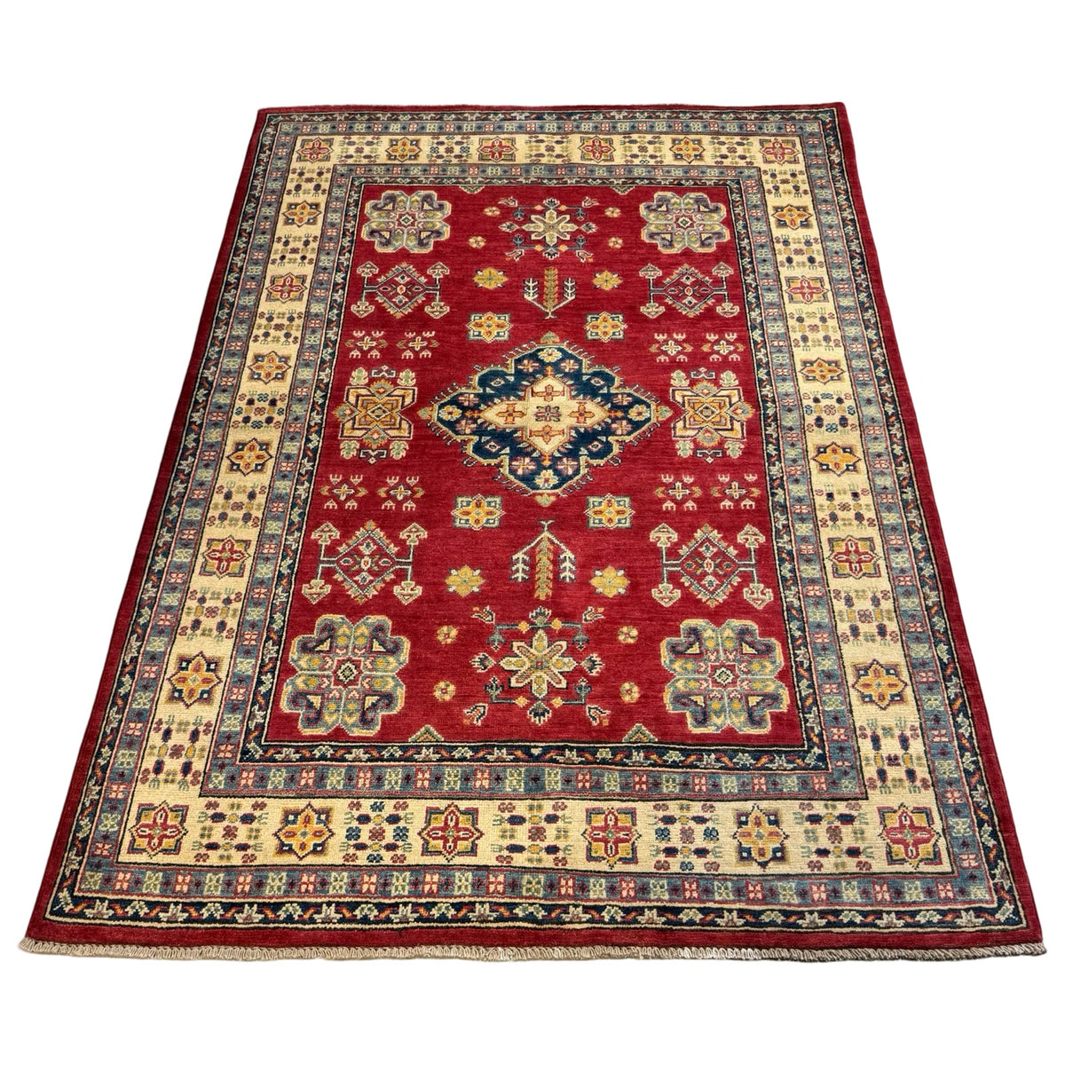 206 x 149 cm Hand Knotted Afghan Kazak – Wool Rug