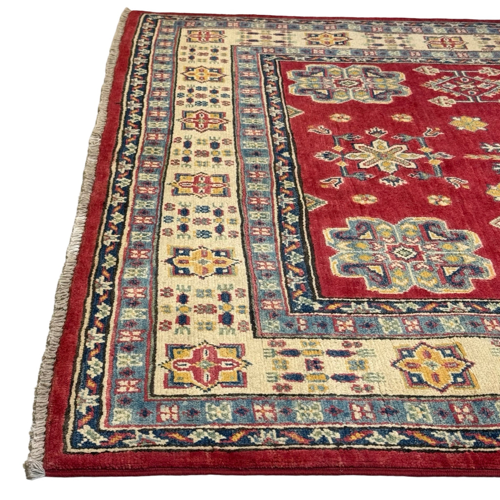 206 x 149 cm Hand Knotted Afghan Kazak – Wool Rug