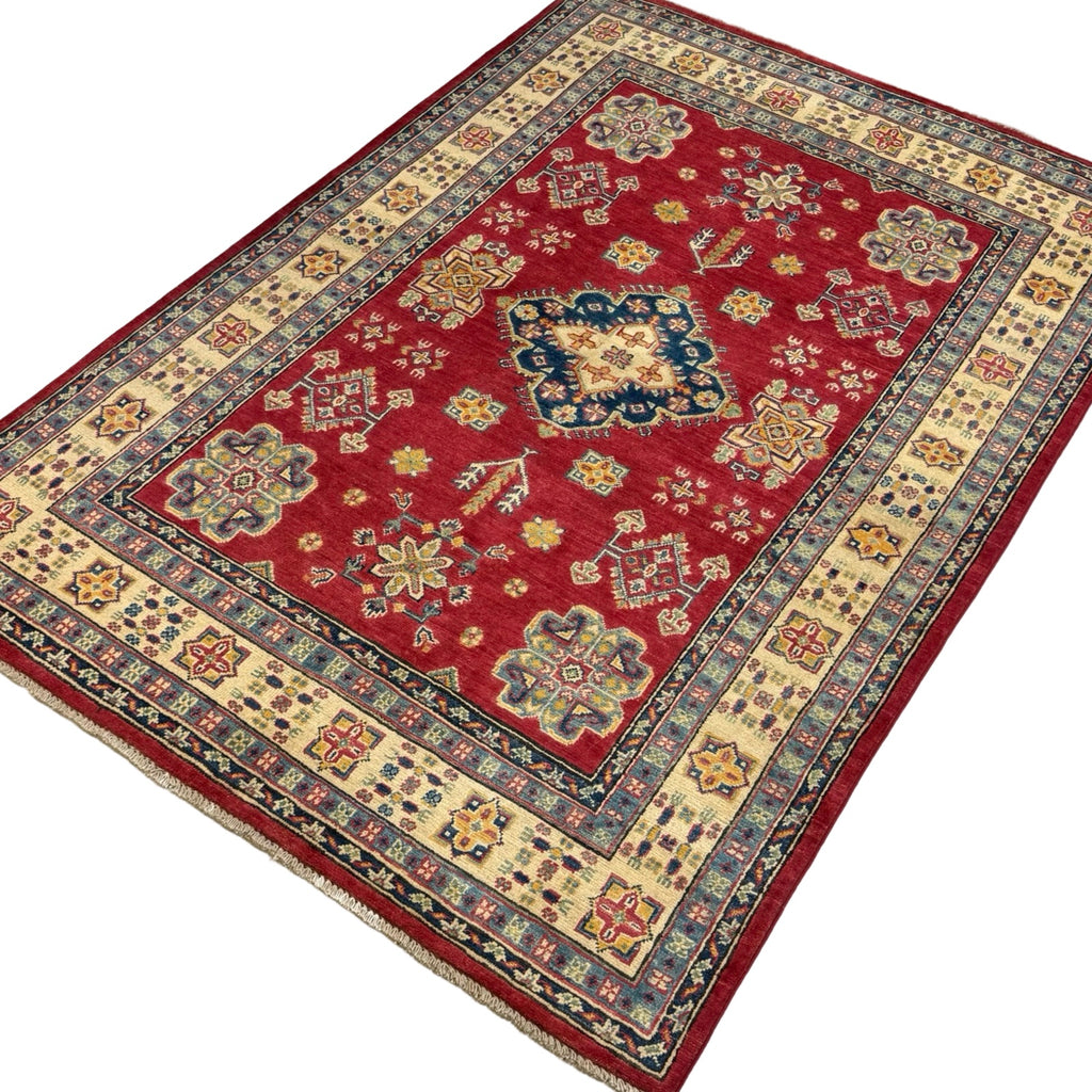 206 x 149 cm Hand Knotted Afghan Kazak – Wool Rug