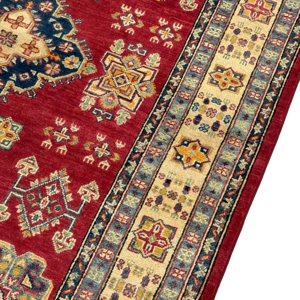 206 x 149 cm Hand Knotted Afghan Kazak – Wool Rug