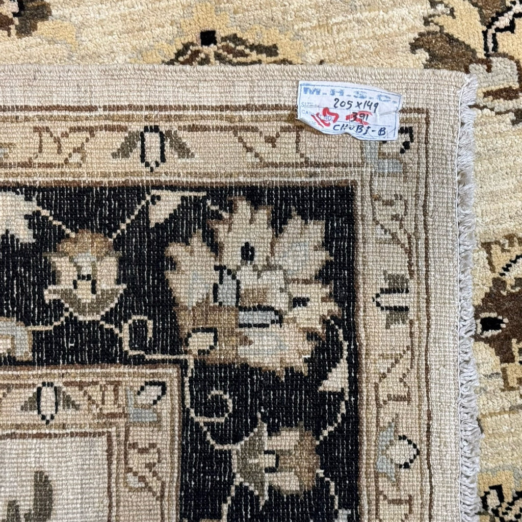 205 x 149 cm Afghan Chobi Ziegler Hand-Knotted Wool Rug