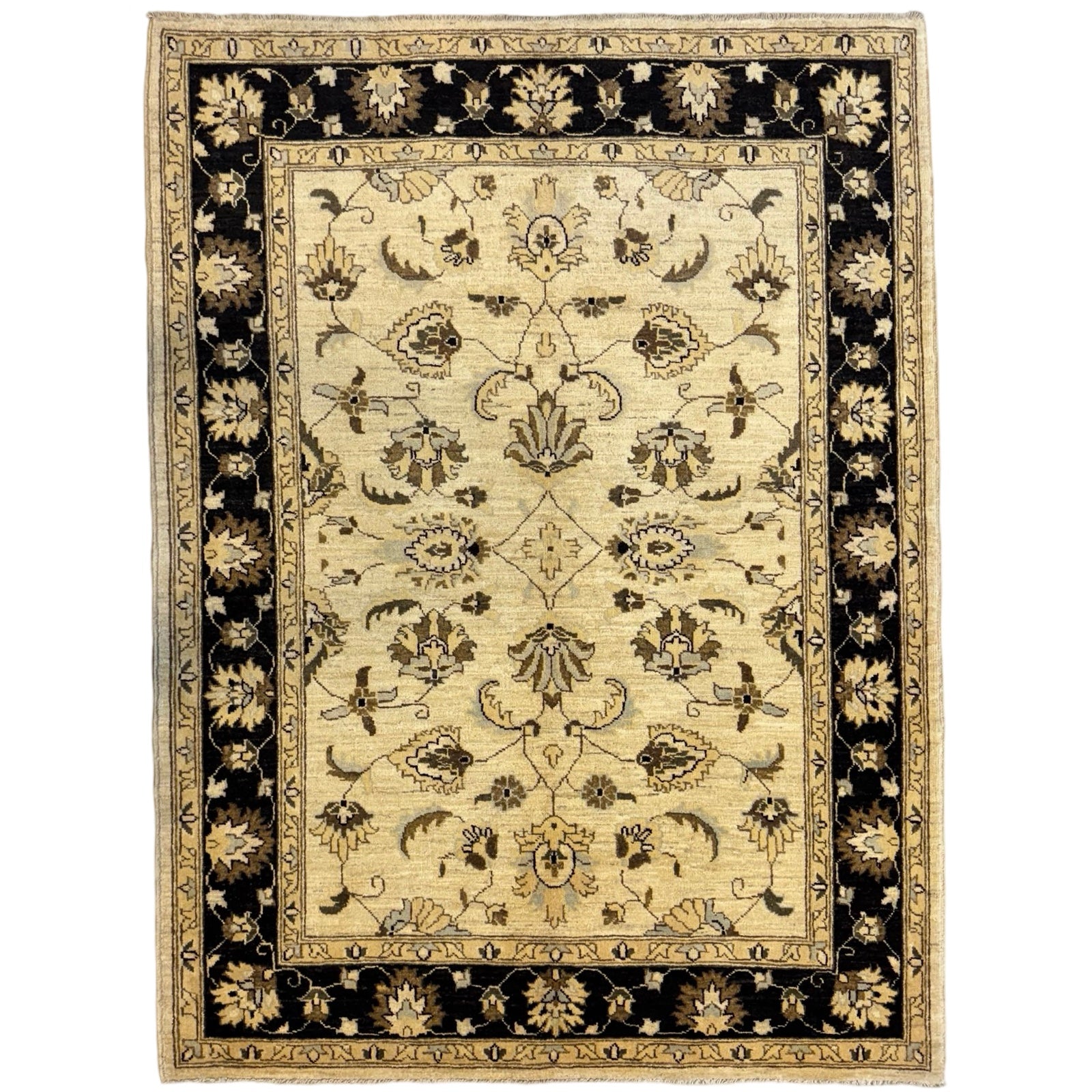 205 x 149 cm Afghan Chobi Ziegler Hand-Knotted Wool Rug