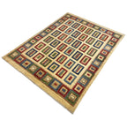 198 x 153 cm Afghan Modern Plain Chobi Hand-Knotted Wool Rug