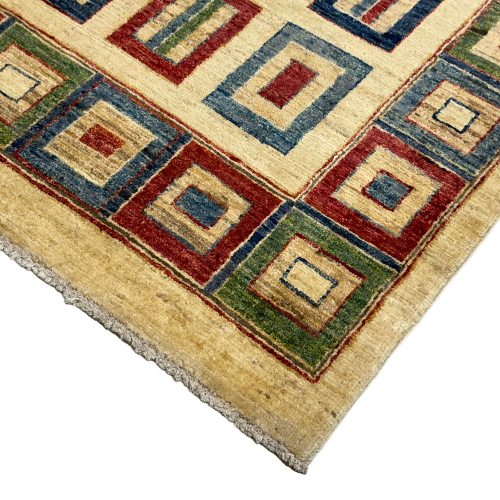 198 x 153 cm Afghan Modern Plain Chobi Hand-Knotted Wool Rug