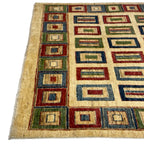 198 x 153 cm Afghan Modern Plain Chobi Hand-Knotted Wool Rug