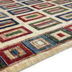 198 x 153 cm Afghan Modern Plain Chobi Hand-Knotted Wool Rug