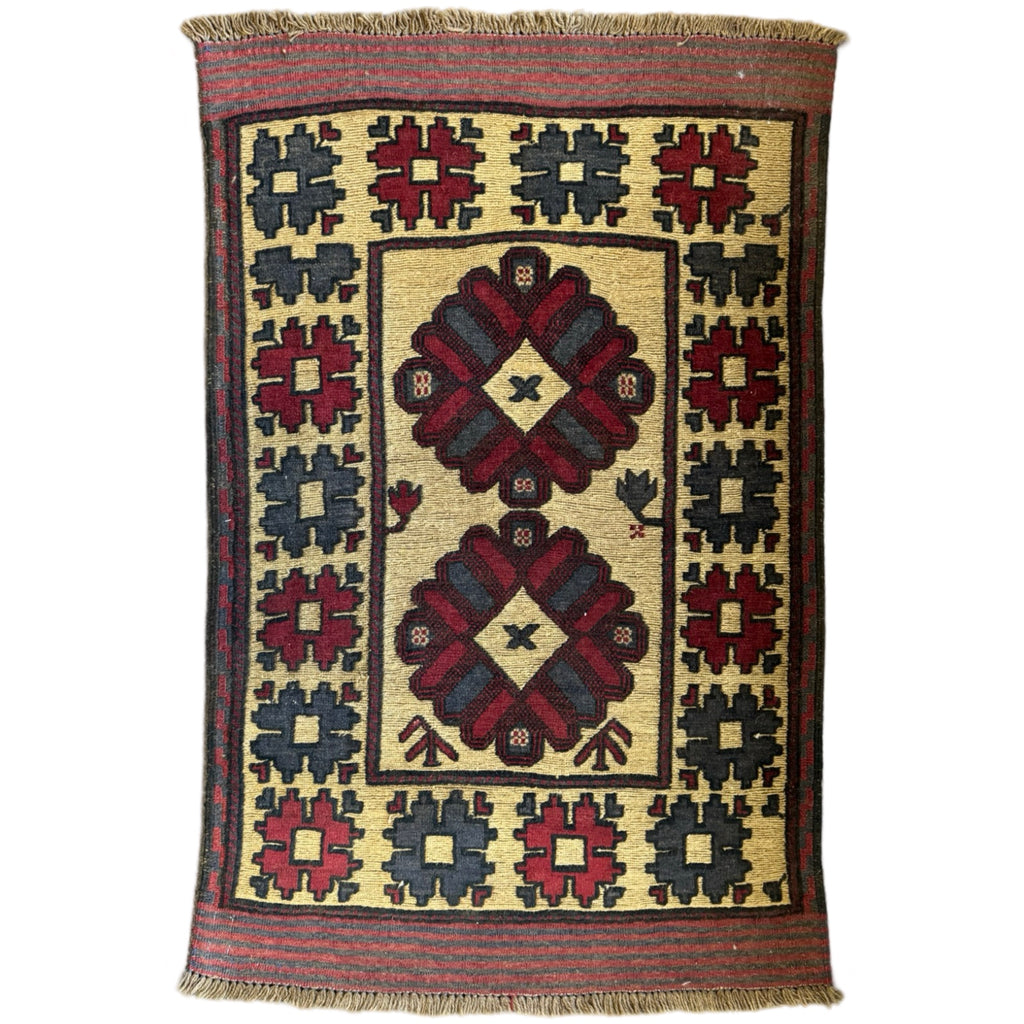 150 x 80 cm Hand-Woven Tribal Afghan Kilim Barjesta Rug