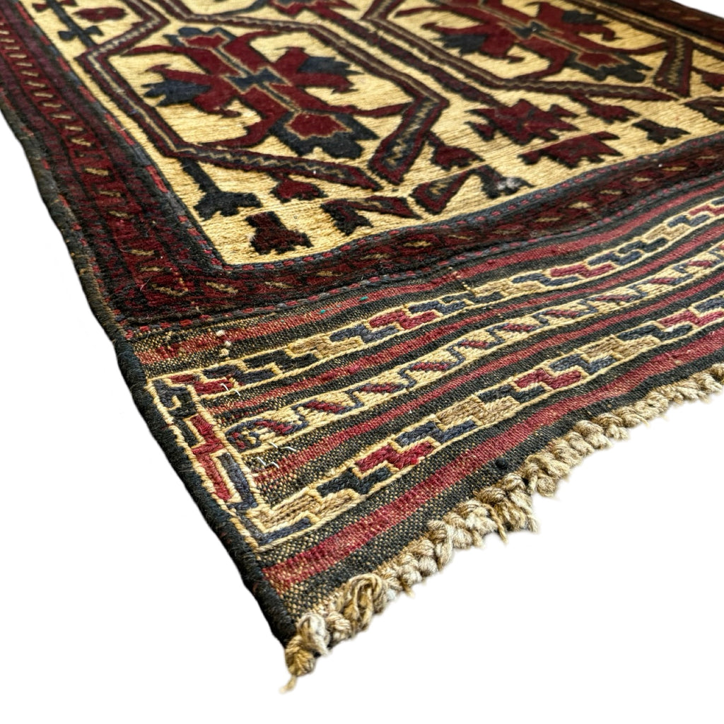 134 x 71 cm Vintage Hand-Woven Tribal Afghan Kilim Barjesta – Wool Rug