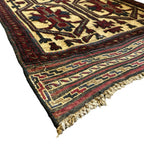 134 x 71 cm Vintage Hand-Woven Tribal Afghan Kilim Barjesta – Wool Rug