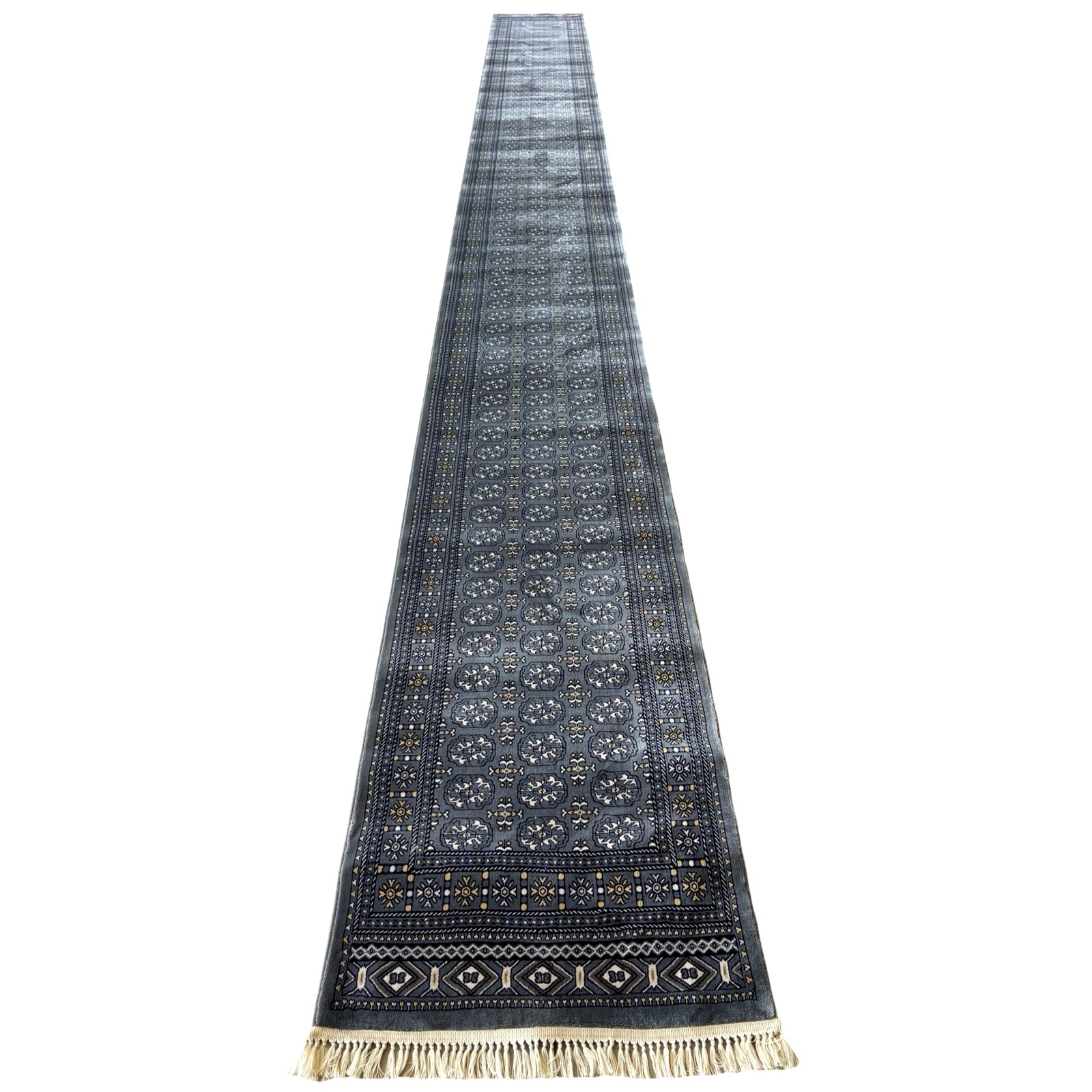 800 x 80cm Afghan Bokhara, Grey Runner Rug