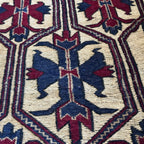 134 x 71 cm Vintage Hand-Woven Tribal Afghan Kilim Barjesta – Wool Rug