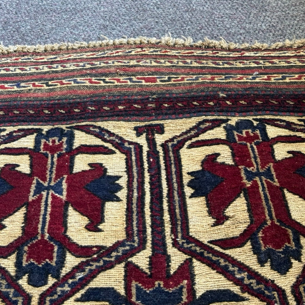 134 x 71 cm Vintage Hand-Woven Tribal Afghan Kilim Barjesta – Wool Rug
