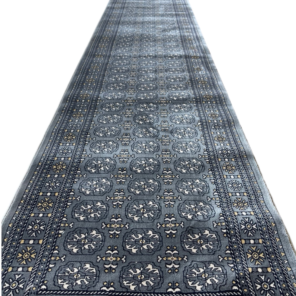 800 x 80cm Afghan Bokhara, Grey Runner Rug
