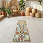 Room view: the rug on the floor of a furnished room