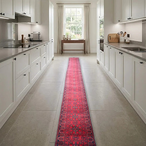 Room view: the rug on the floor of a furnished room