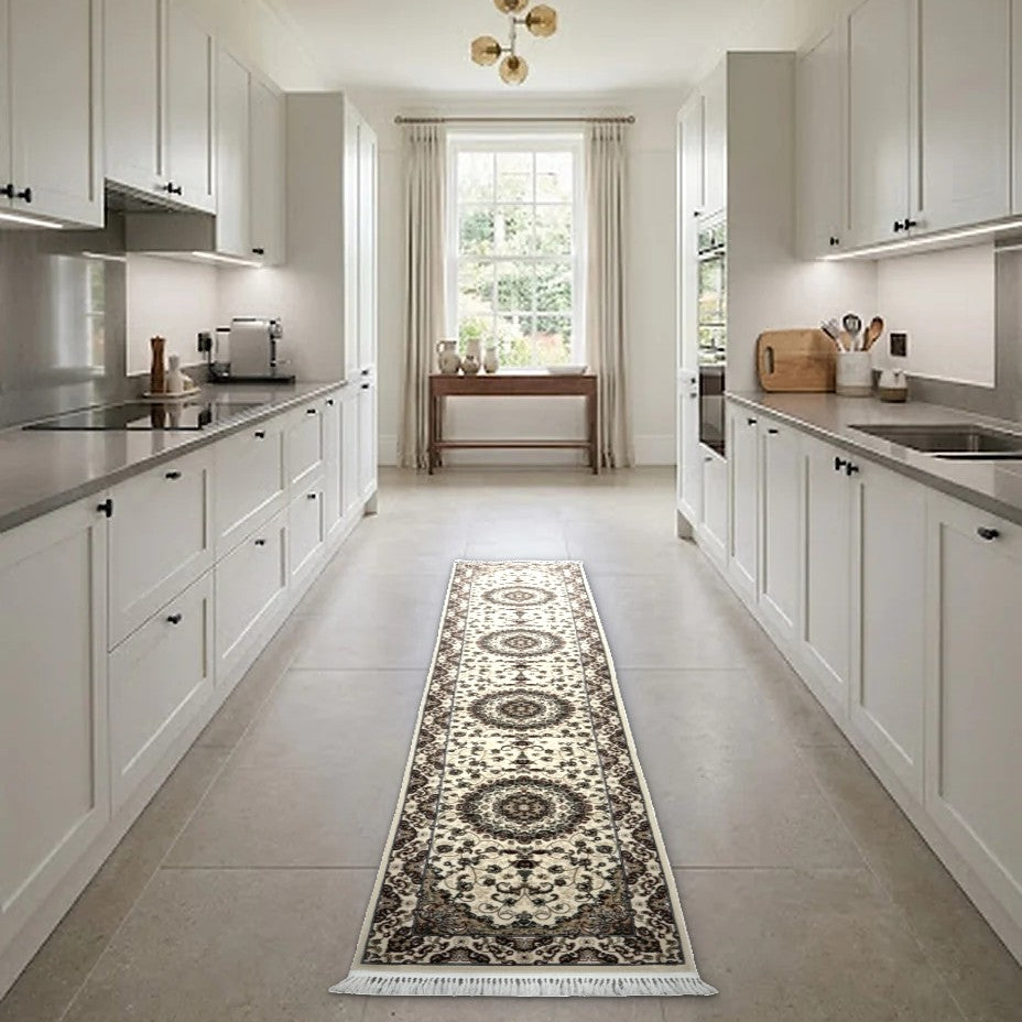 Room view: the rug on the floor of a furnished room
