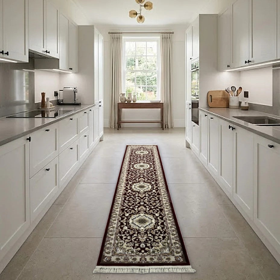 Room view: the rug on the floor of a furnished room