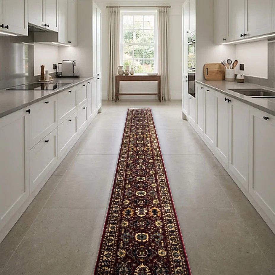 Room view: the rug on the floor of a furnished room