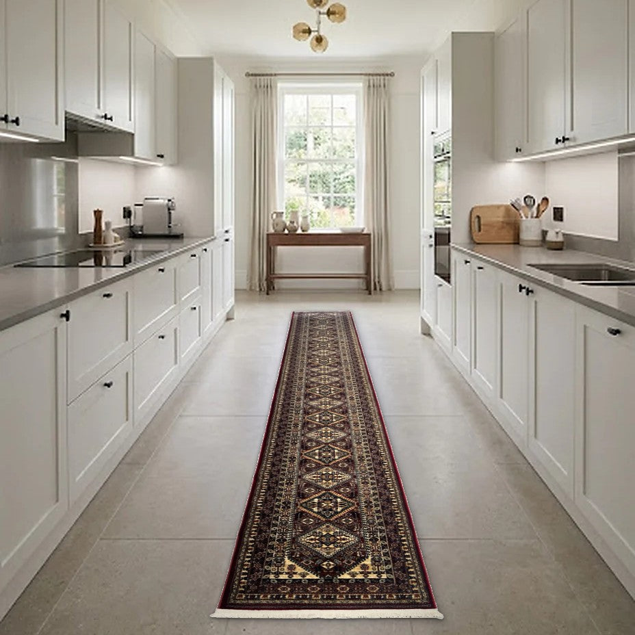 Room view: the rug on the floor of a furnished room