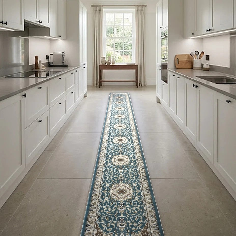 Room view: the rug on the floor of a furnished room