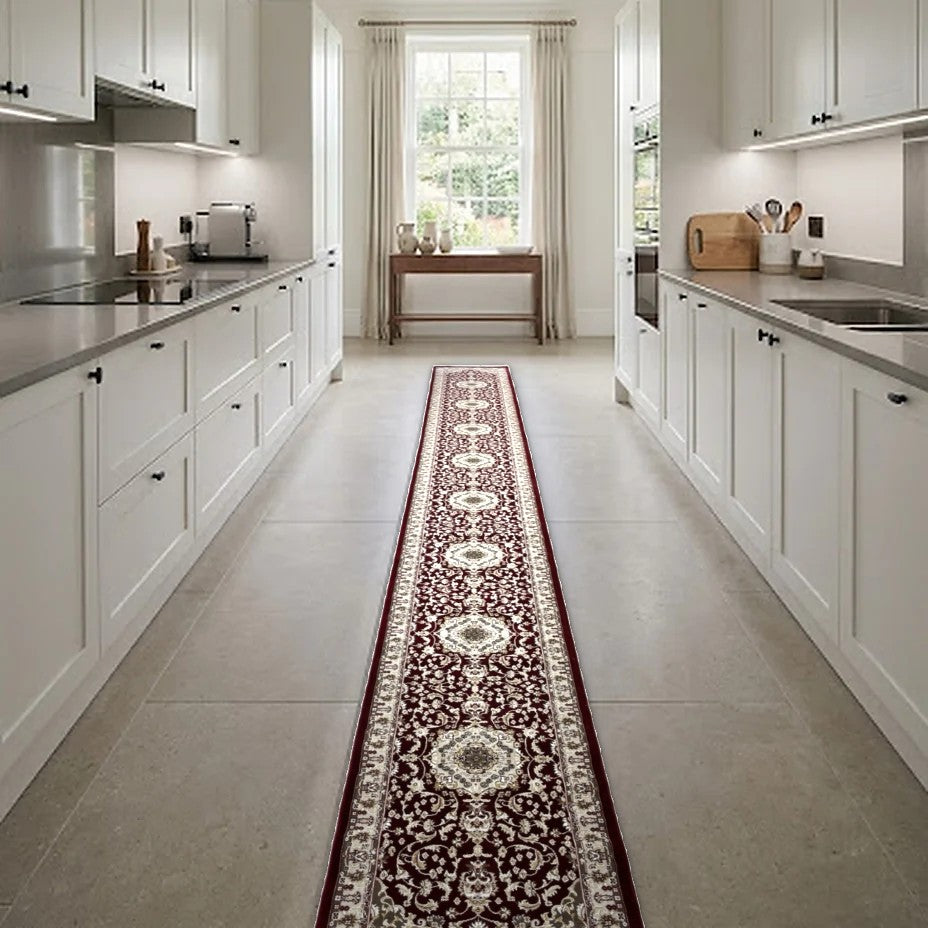 Room view: the rug on the floor of a furnished room