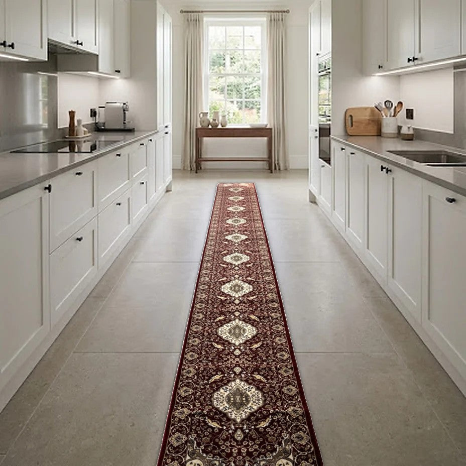 Room view: the rug on the floor of a furnished room