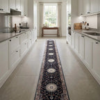 Room view: the rug on the floor of a furnished room