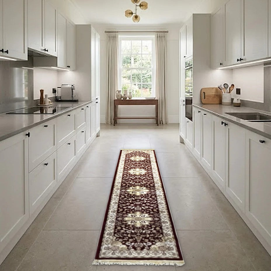 Room view: the rug on the floor of a furnished room