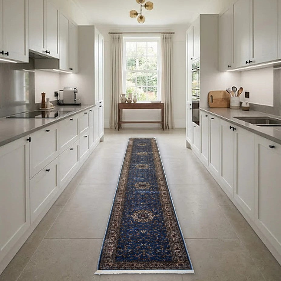 Room view: the rug on the floor of a furnished room